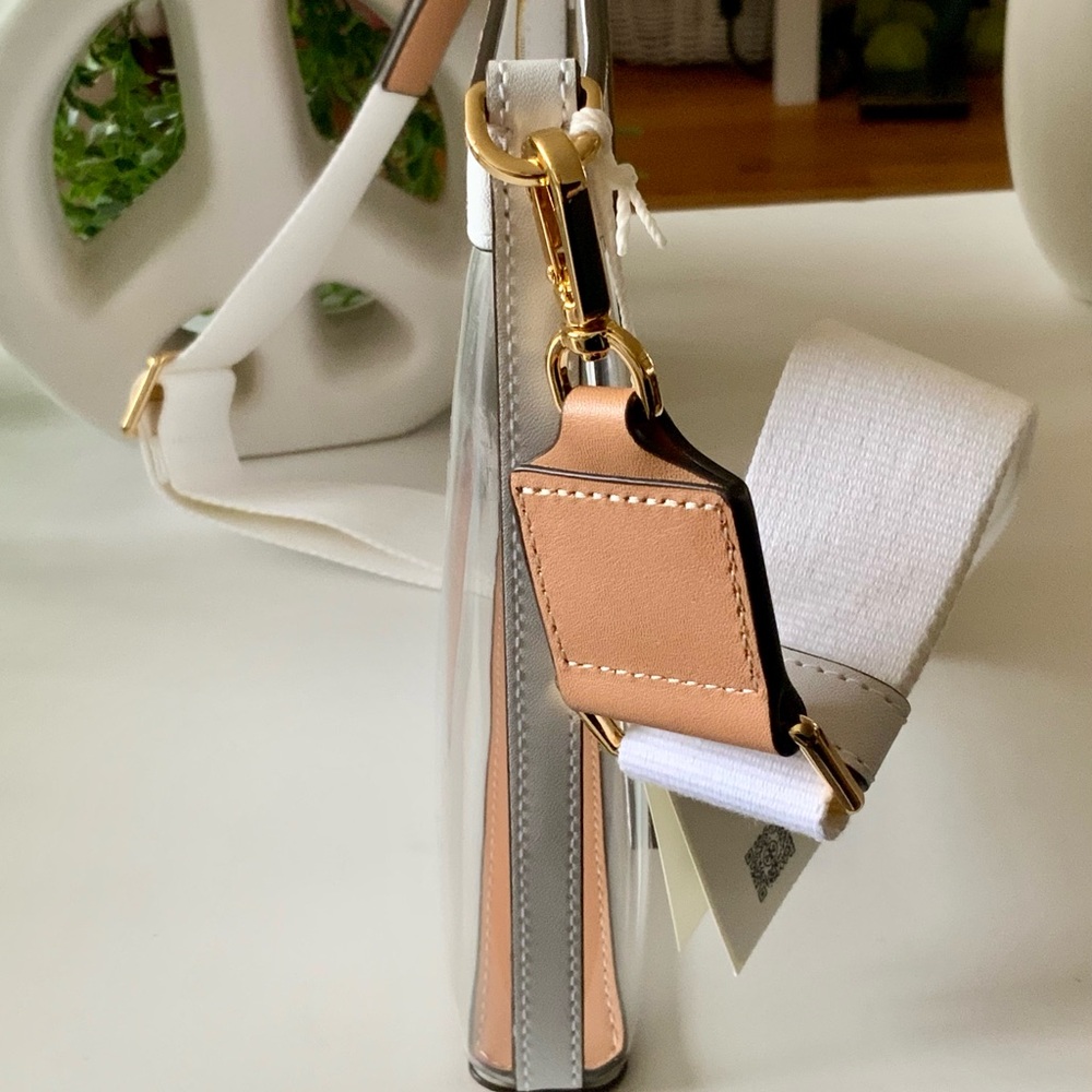 NWT TORY BURCH BLAKE CLEAR WHITE/NATURAL SWINGPACK CROSSBODY BAG - Picture 5 of 9